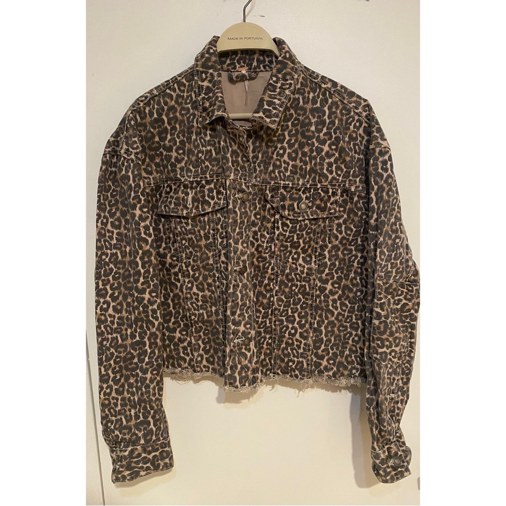 Free People Cheetah denim jacket